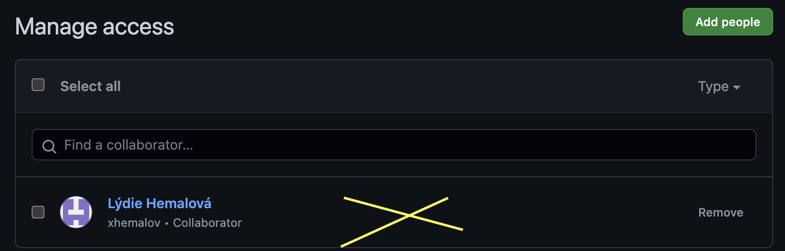 Třetí krok přidání lektora do repozitáře Úspěšně přijaté pozvání do repozitáře
